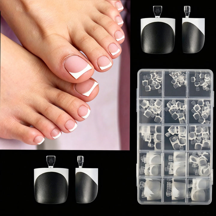Premium French Tip Gel Toenail Art Set Stornfield
