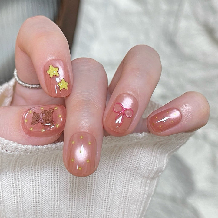 Artistic Floral-Embellished Press-On Nail Art Stornfield