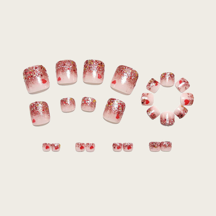 Nail art with sparkling hearts Stornfield