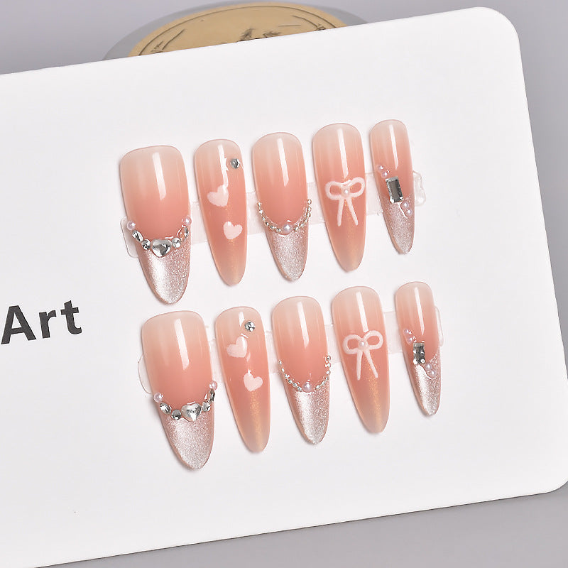Glamorous Heart-Themed Press-On Nail Set Stornfield