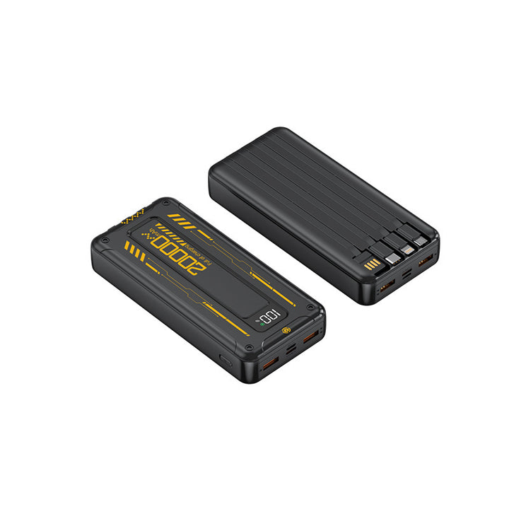 Portable power bank with integrated cable management and digital display Stornfield