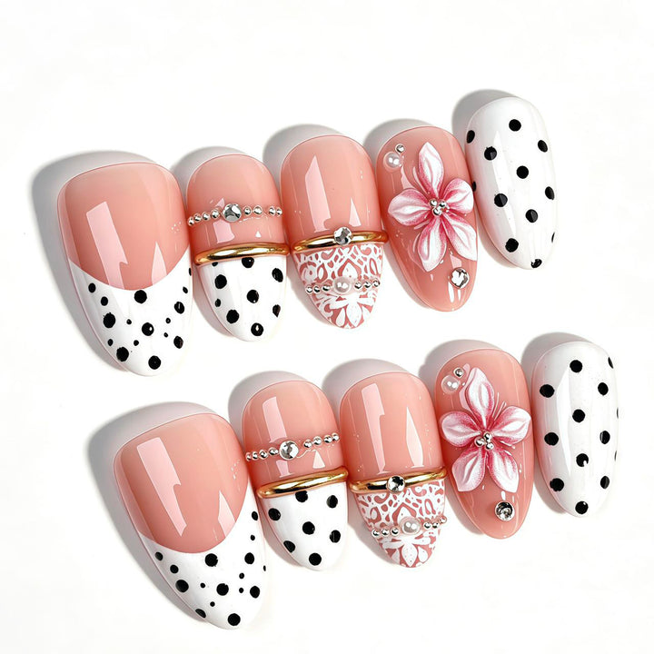 Creative Floral-Embellished Press-On Nails