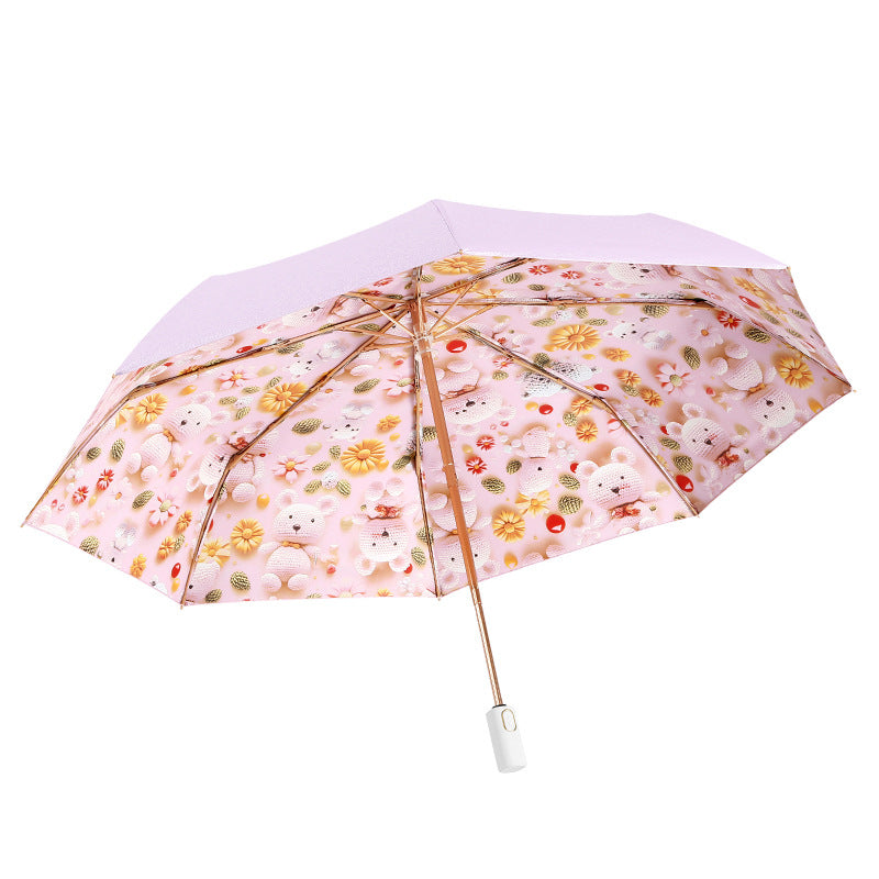Ladies Folding Umbrella with Cute Animal Design Stornfield