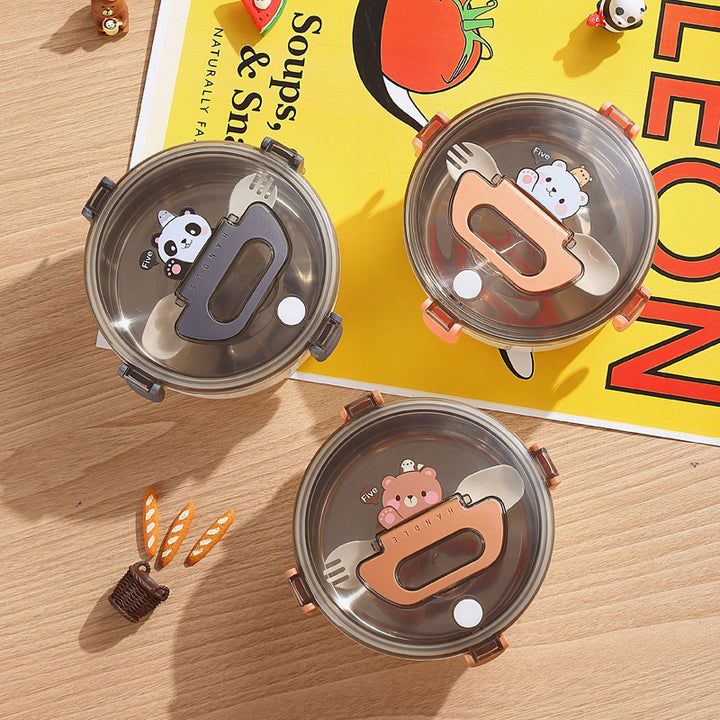 Playful Panda-Themed Food Storage Bowl