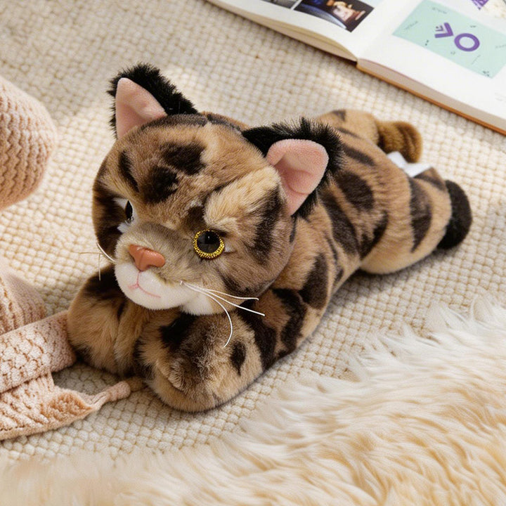 Lifelike Stretching Cat Plush Floor Cuddle Pillow Stornfield