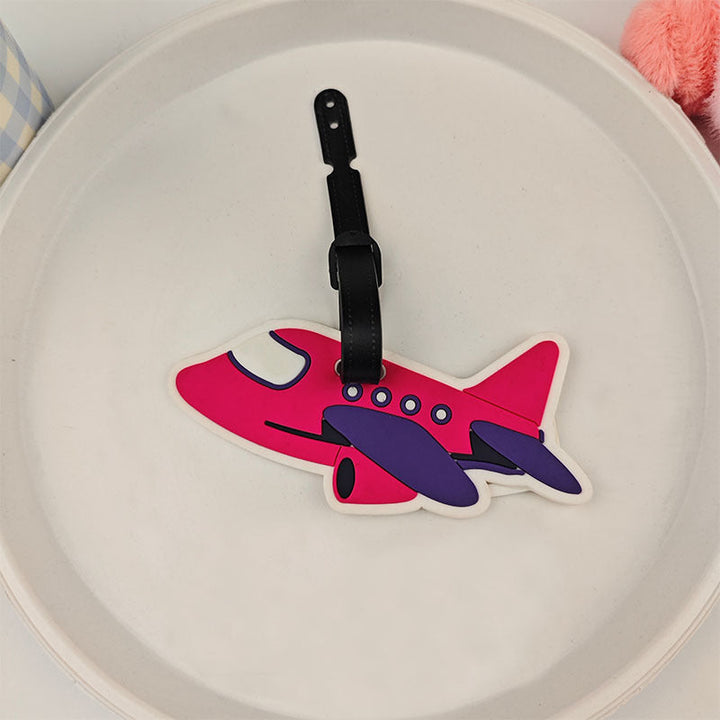 playful silicone airplane luggage tag with adjustable buckle strap Stornfield