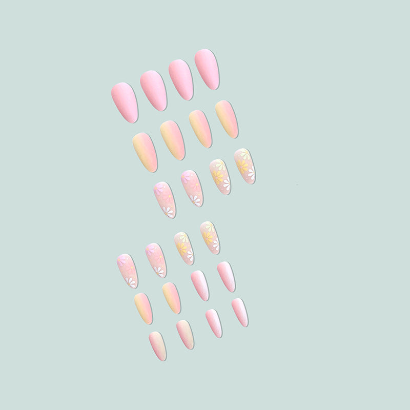 Artistic nail extensions with floral pattern Stornfield