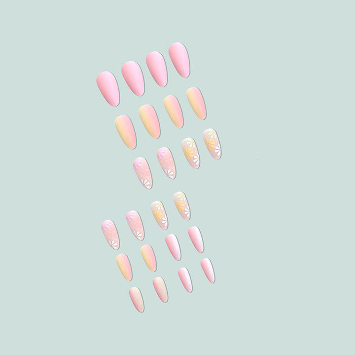 Artistic nail extensions with floral pattern Stornfield