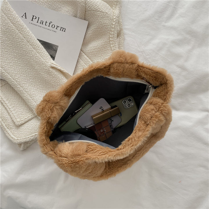 Plush Cartoon Bear Tote Bag
