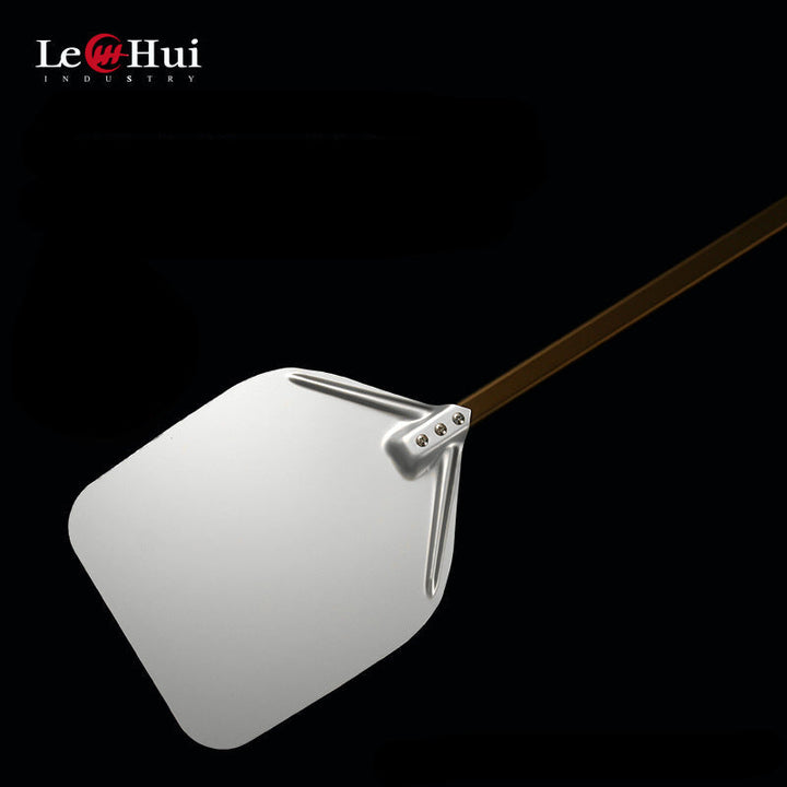 extra-long wooden handled aluminum pizza peel with flat square paddle Stornfield