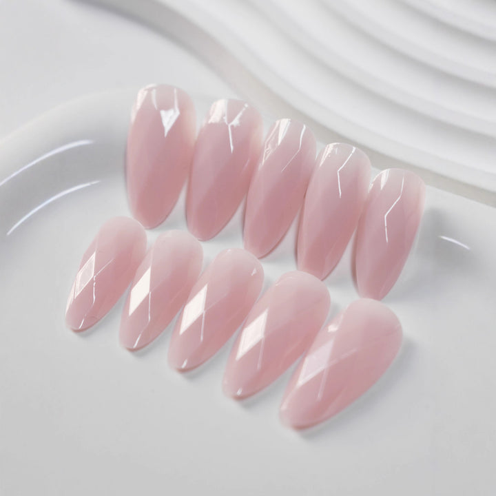 Premium Glossy Diamond-Shaped Press-On Nails Stornfield