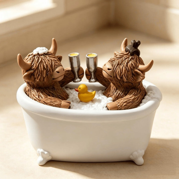 Decoration figure bathing highland cattle Stornfield
