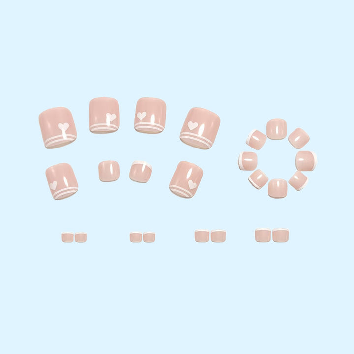 Artificial nails in an elegant design with heart details Stornfield