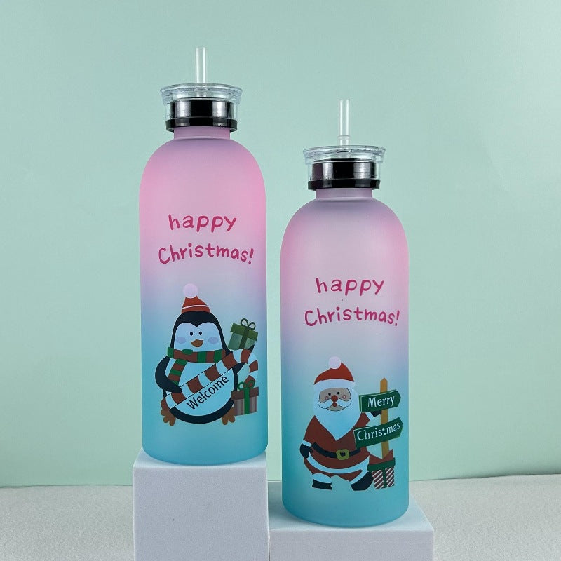 Ladies Motivational Water Bottle with Cheerful Christmas Design Stornfield