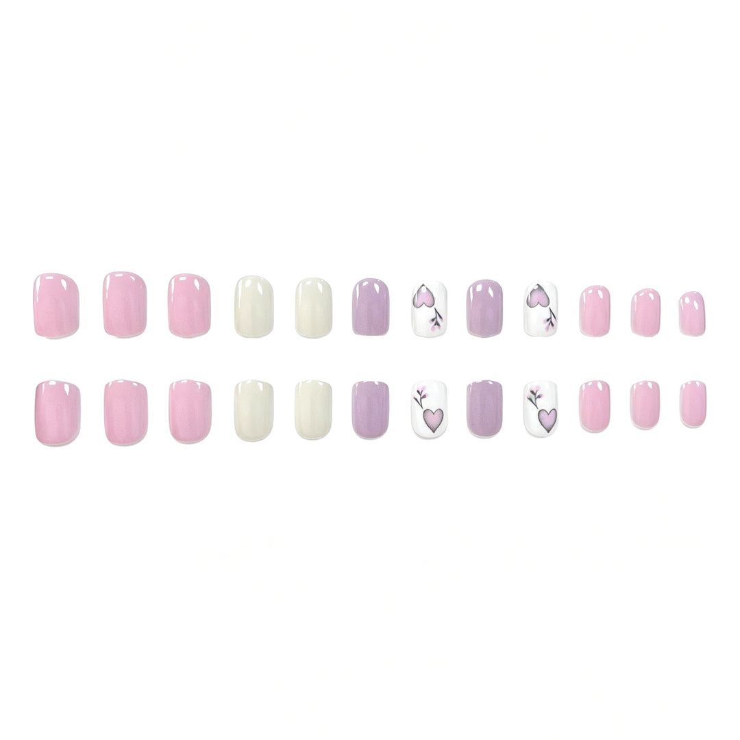 Artistic Heart-Design Nail Art Enhancements Stornfield