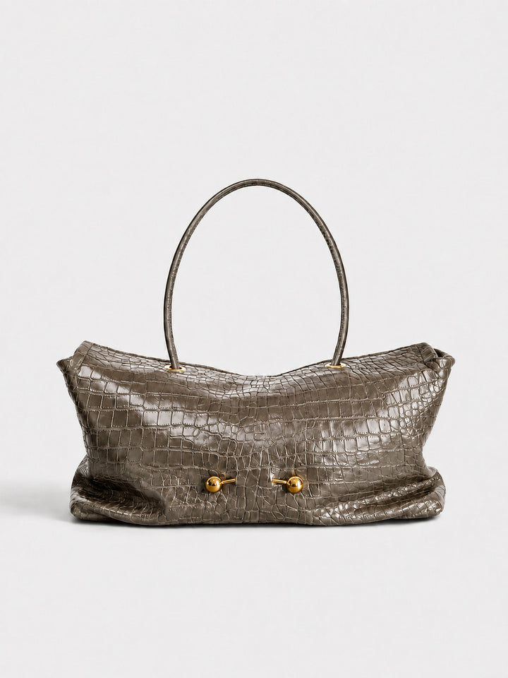 Elegant Crocodile Texture Shoulder Bag
