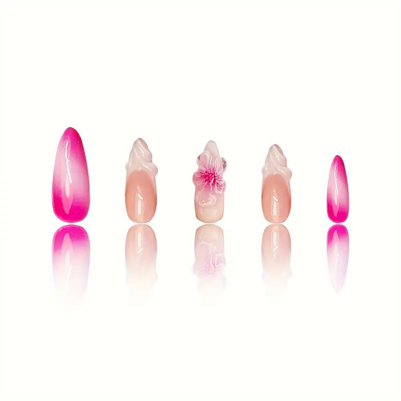 Detailed Floral Press-On Nail Art Stornfield
