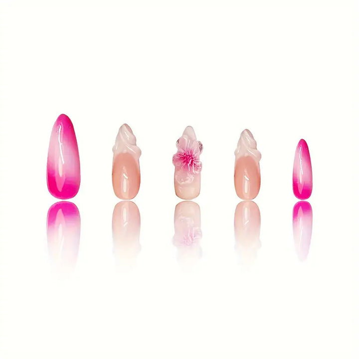 Detailed Floral Press-On Nail Art Stornfield