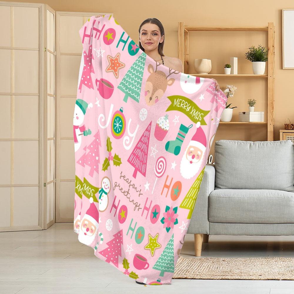 Cozy Halloween-Themed Fleece Blanket