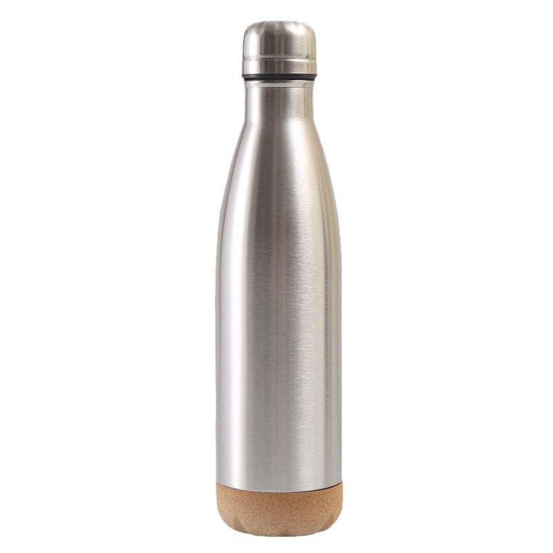 Ladies stylish stainless steel insulated bottle with cork bottom Stornfield