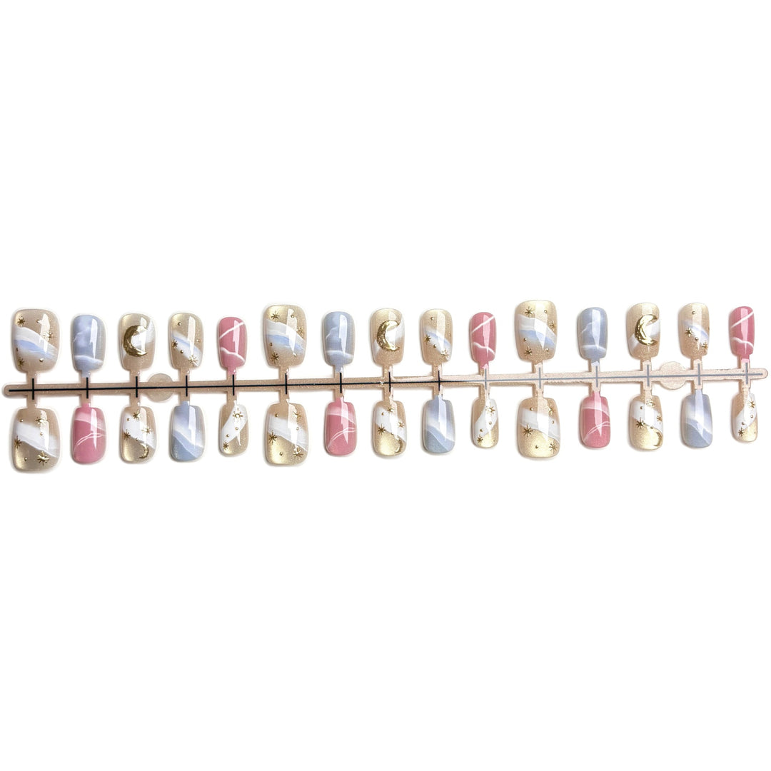 Artistic Celestial-Inspired Press-On Nail Set