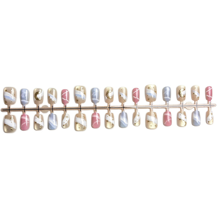 Artistic Celestial-Inspired Press-On Nail Set