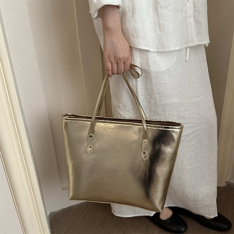 Sleek Patent Leather Tote