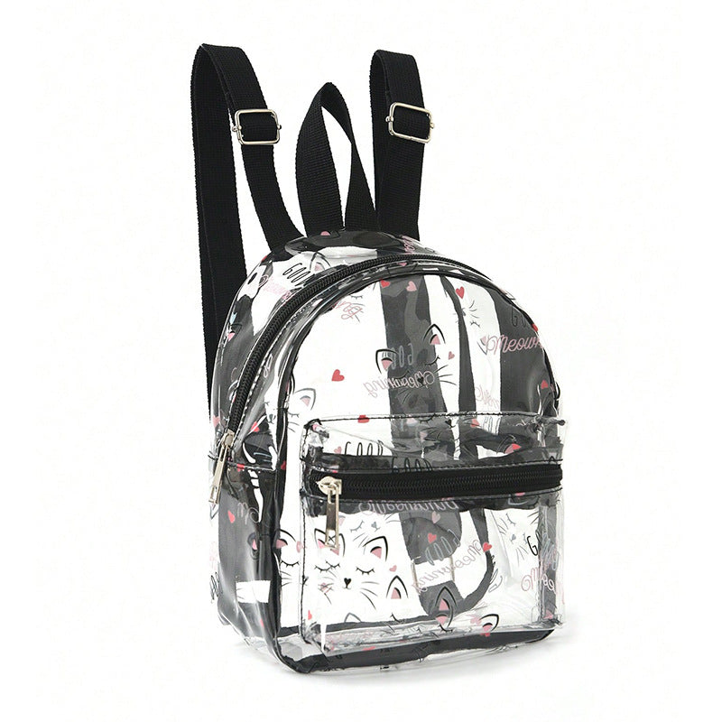 Women's Transparent Backpack with Cat Design Stornfield