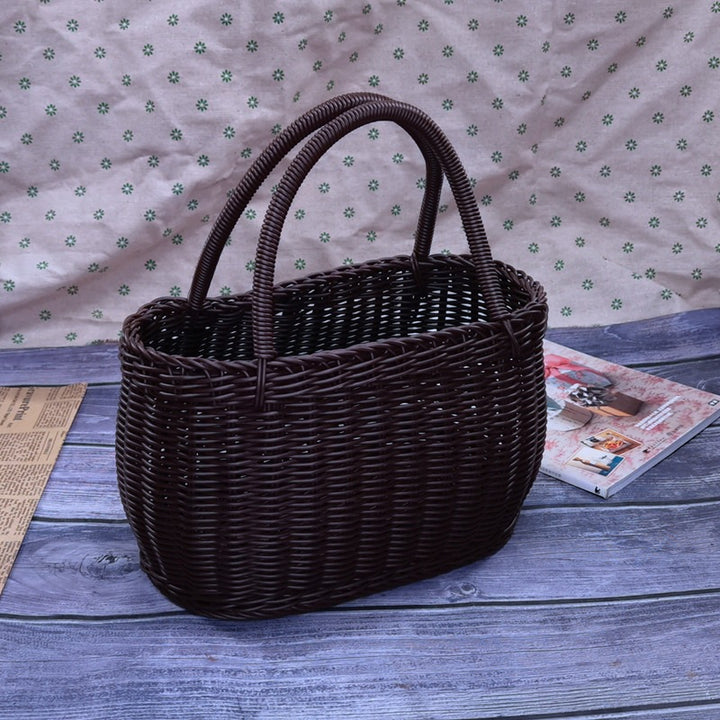 Women braided storage basket with sturdy carrying handles Stornfield