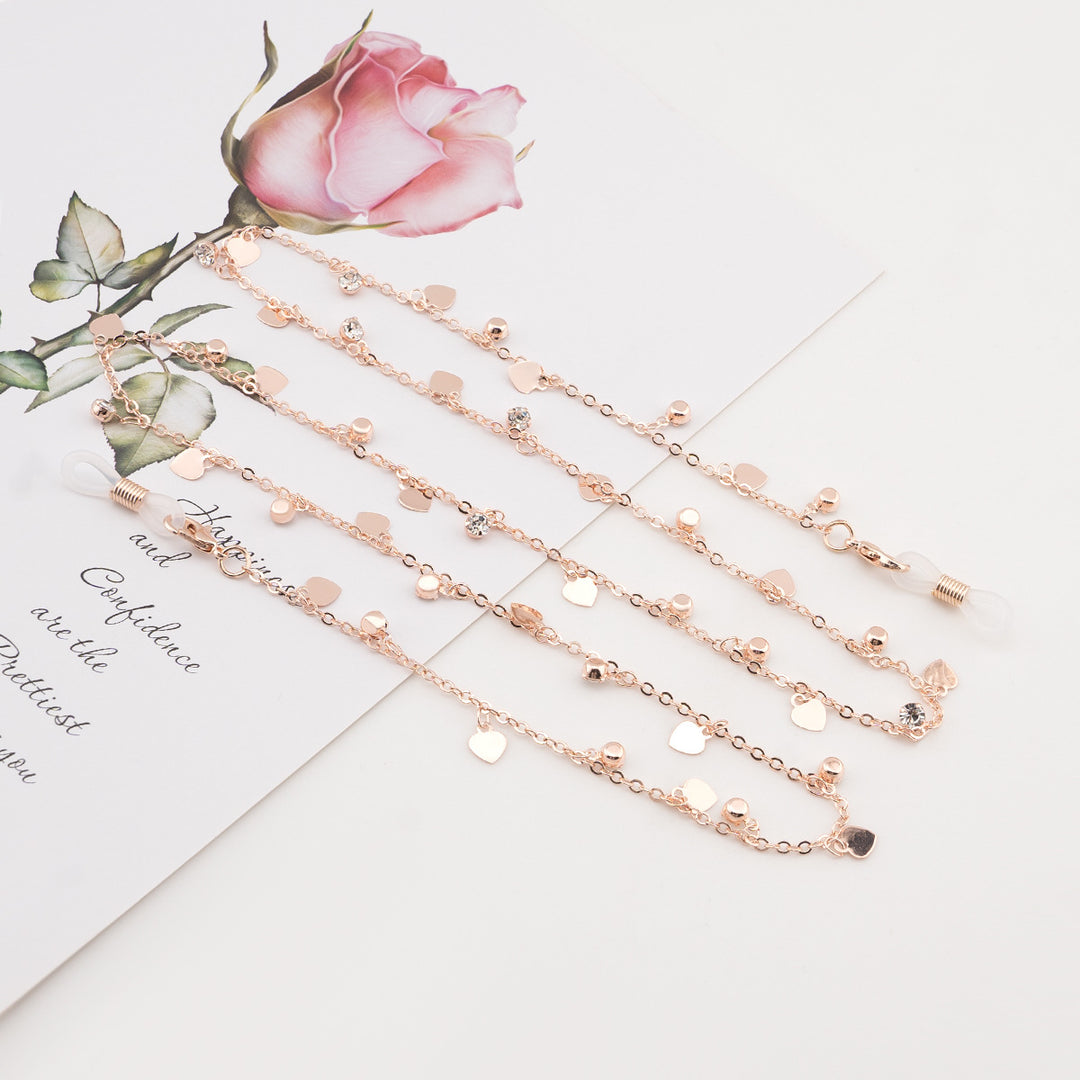 Heart-Shaped Crystal Eyewear Chain Stornfield
