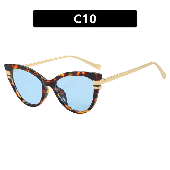 Ladies Cat-Eye Sunglasses with Elegant Plastic Frame and Golden Accents Stornfield