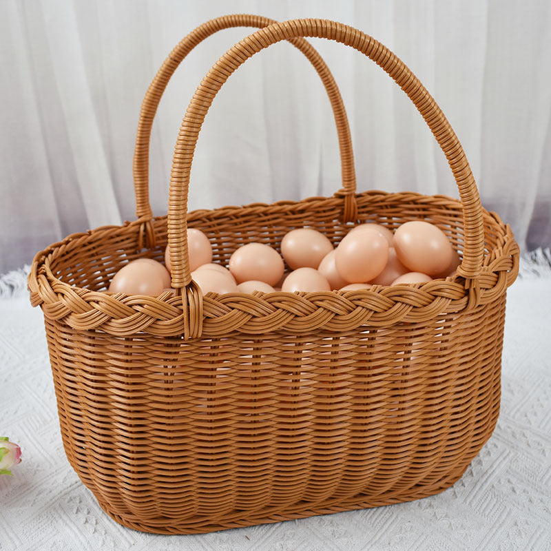 Handwoven Storage Basket with Braided Handles Stornfield