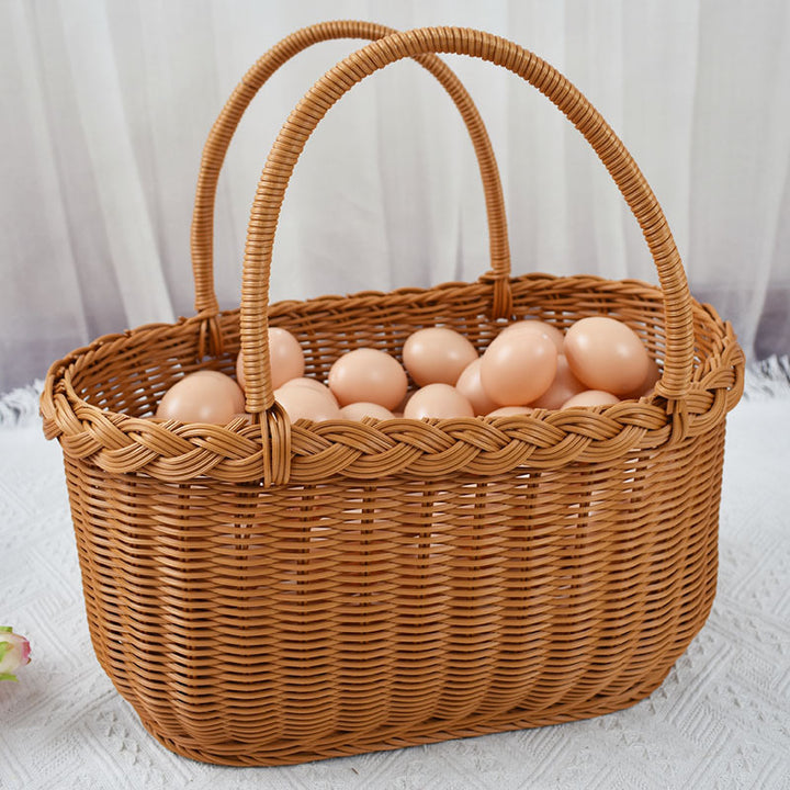 Handwoven Storage Basket with Braided Handles Stornfield