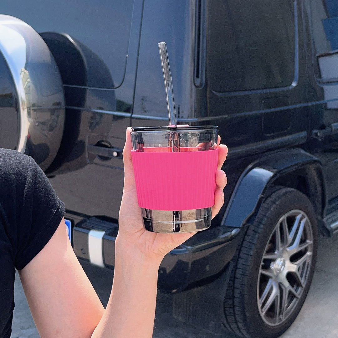 Women's versatile drinking cup with non-slip silicone cover and straw Stornfield