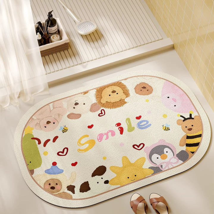 Cute Animal-Themed Plush Bathroom Rug