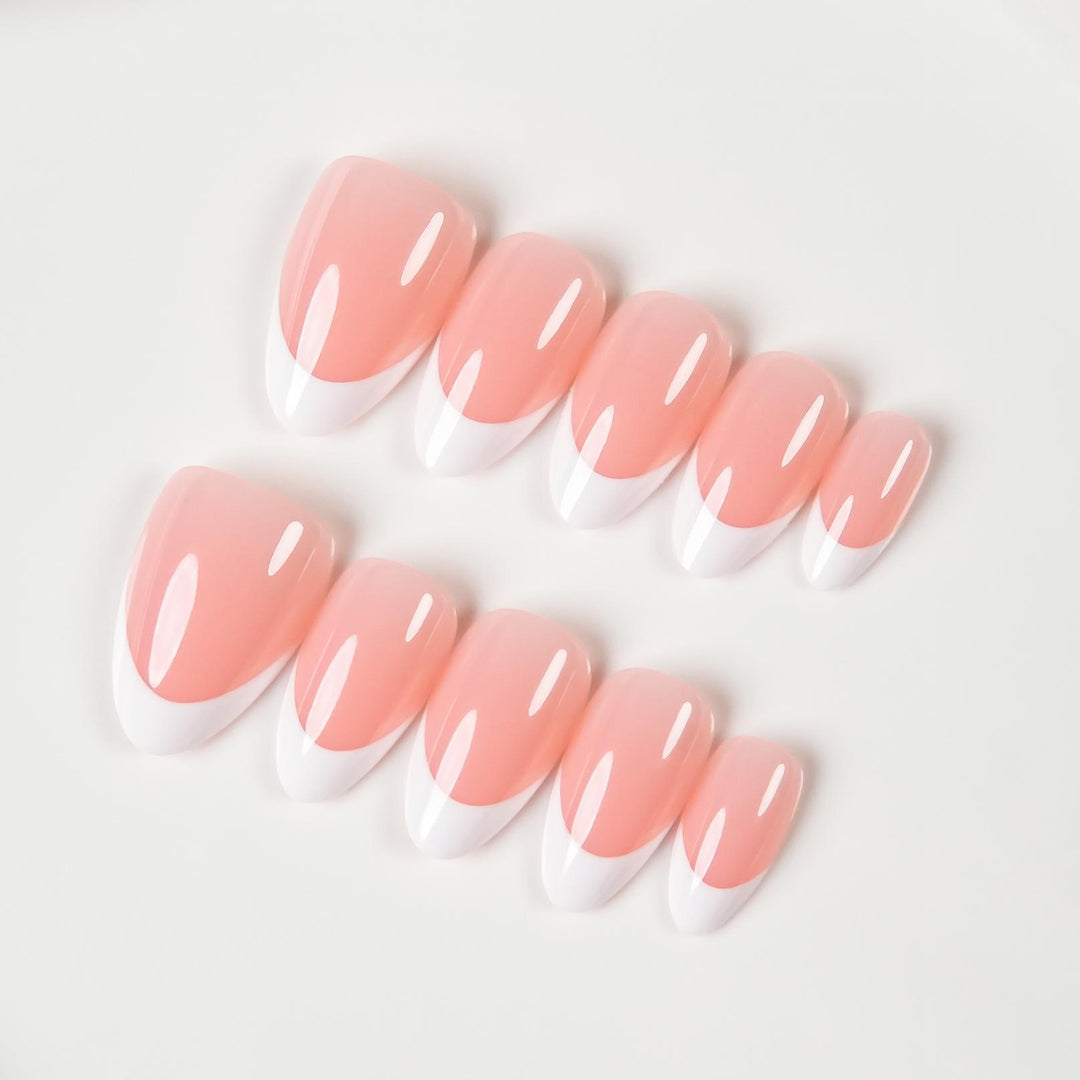 Elegant French Tip Press-On Nails  1791254985