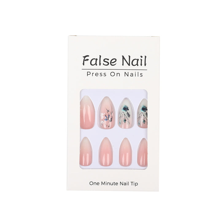 Artificial nails with flower design and shine Stornfield