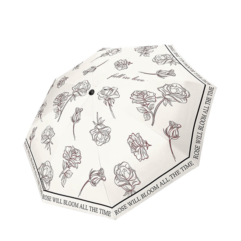 Women's Folding Umbrella with Transparent Flower Design Stornfield