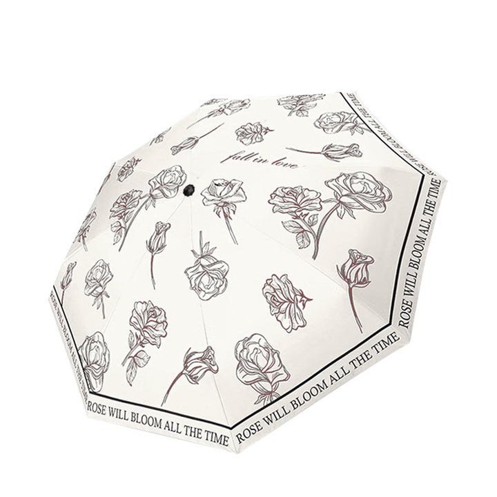 Women's Folding Umbrella with Transparent Flower Design Stornfield