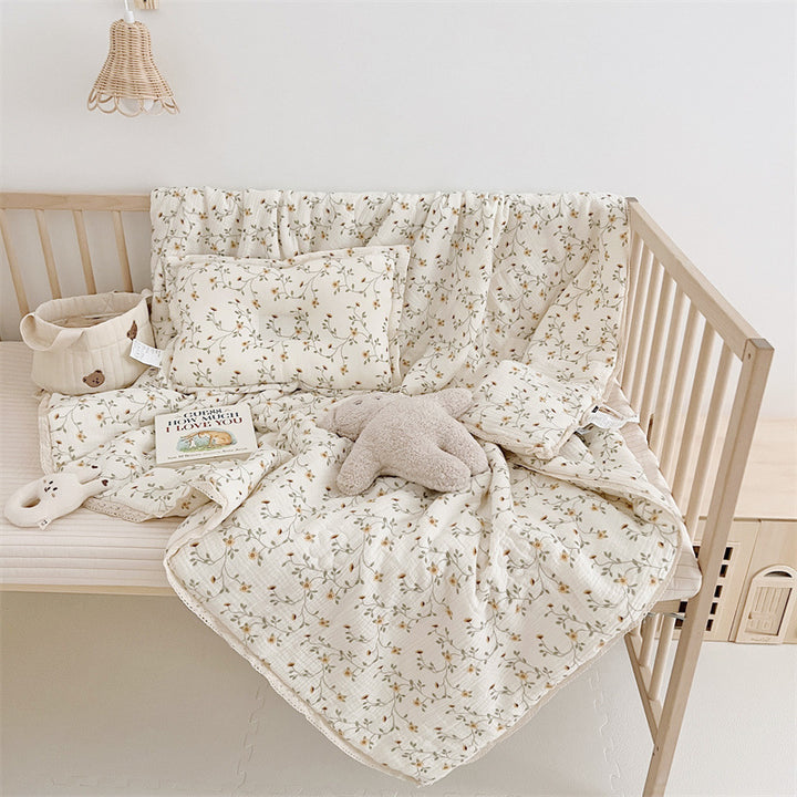 Unisex Breathable Muslin Blanket with Floral Ruffle Design Stornfield