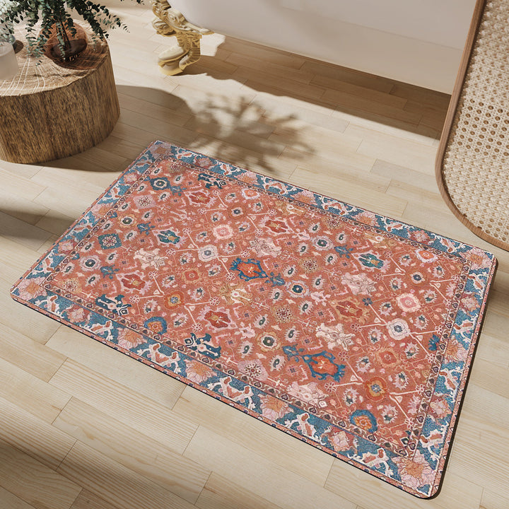 Elegant Floral Pattern Bath Mat Stornfield