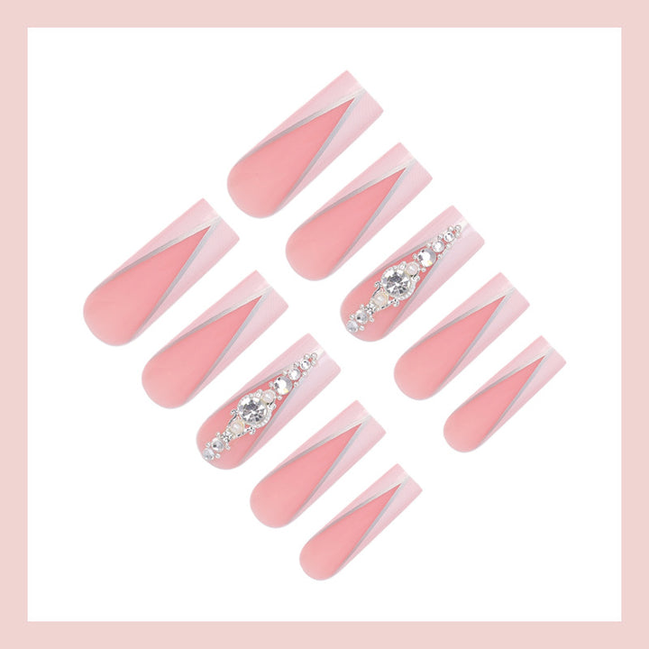 Artificial nails with elegant tips and glitter details Stornfield