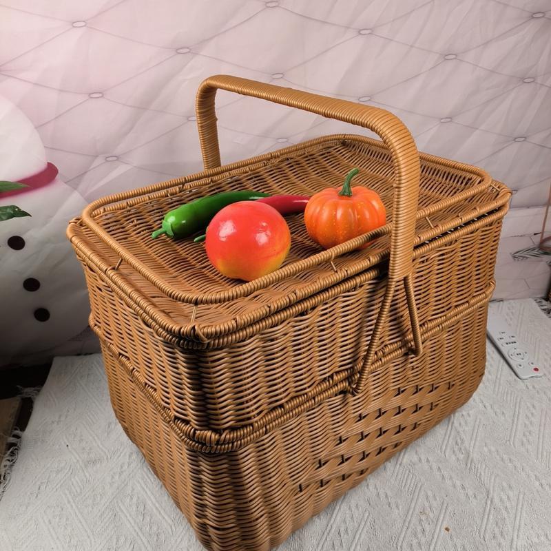 Multi-Compartment Woven Storage Basket Stornfield