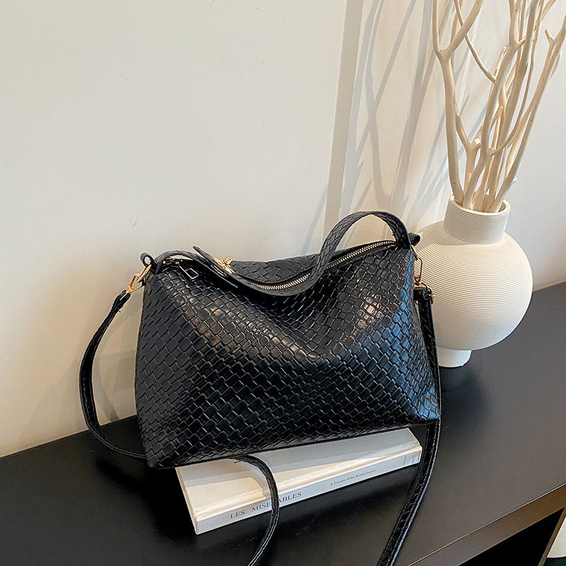 Woven Leather Shoulder Bag