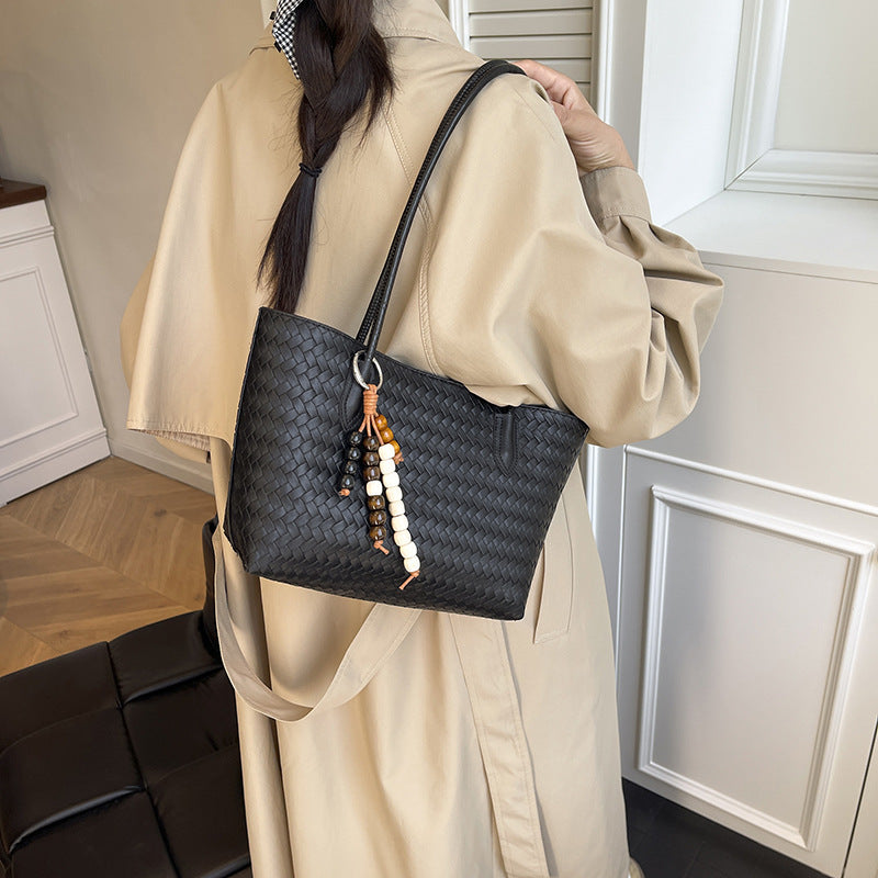 Woven Texture Shoulder Tote