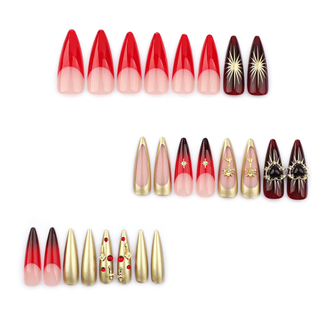 Artful Nail Extensions with Luxurious Decorations Stornfield