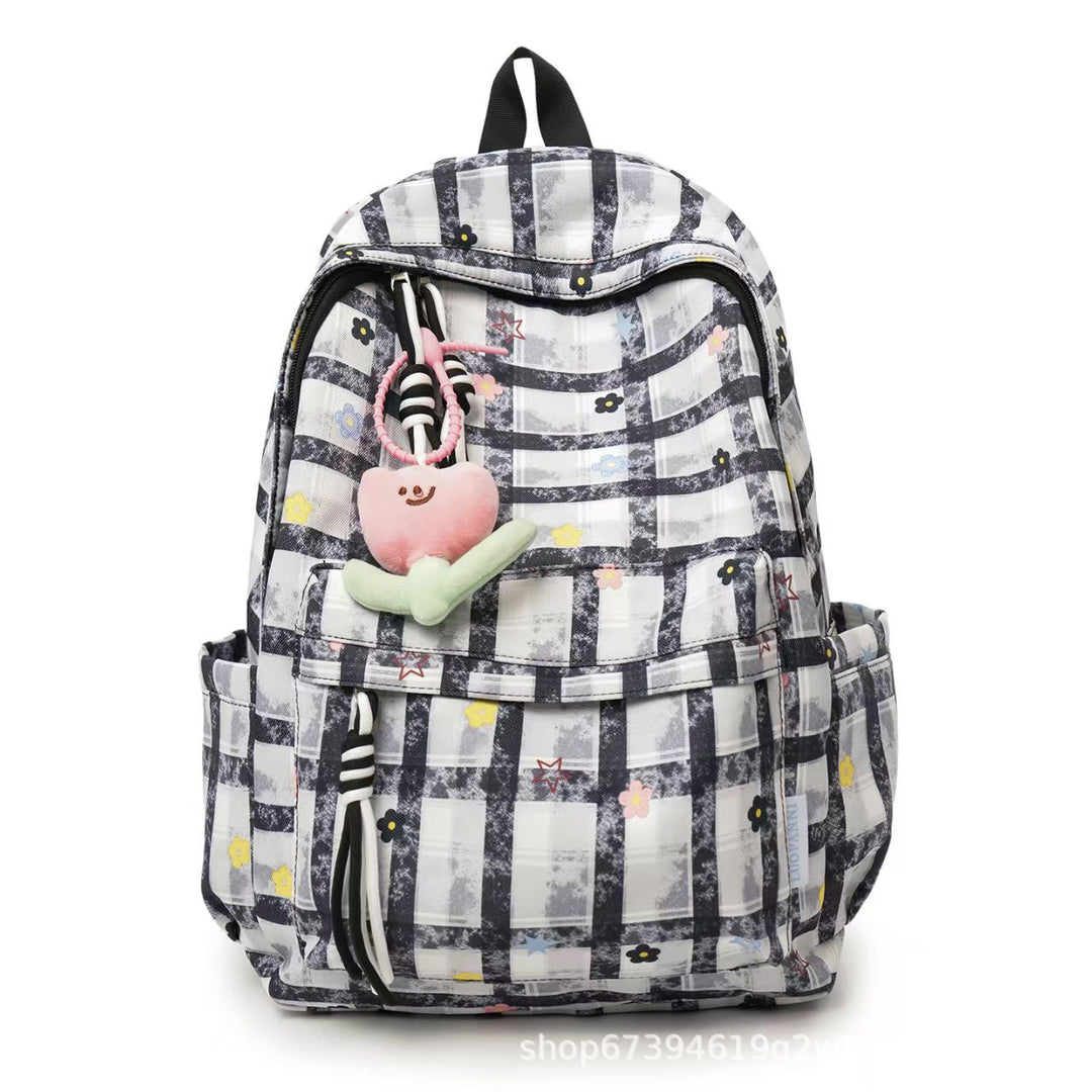 Playful Grid Pattern Backpack Stornfield