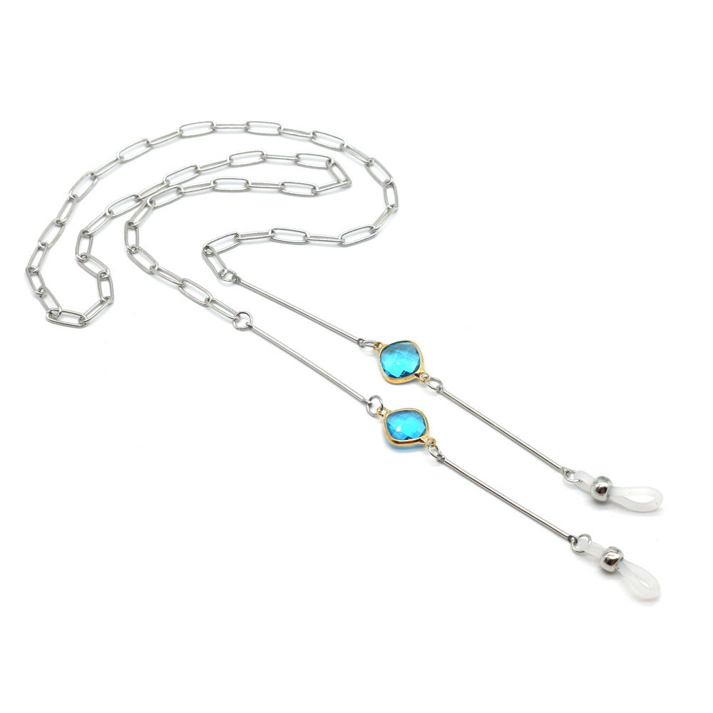 Fashionable glasses holder chain with colorful crystal pendants Stornfield