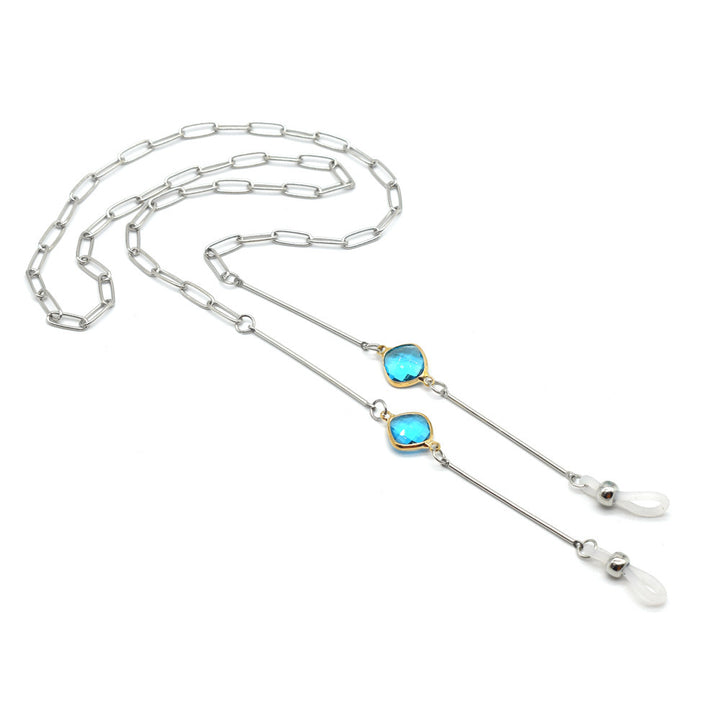 Fashionable glasses holder chain with colorful crystal pendants Stornfield