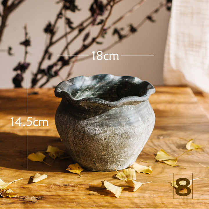 Rustic ceramic pot with handmade design Stornfield